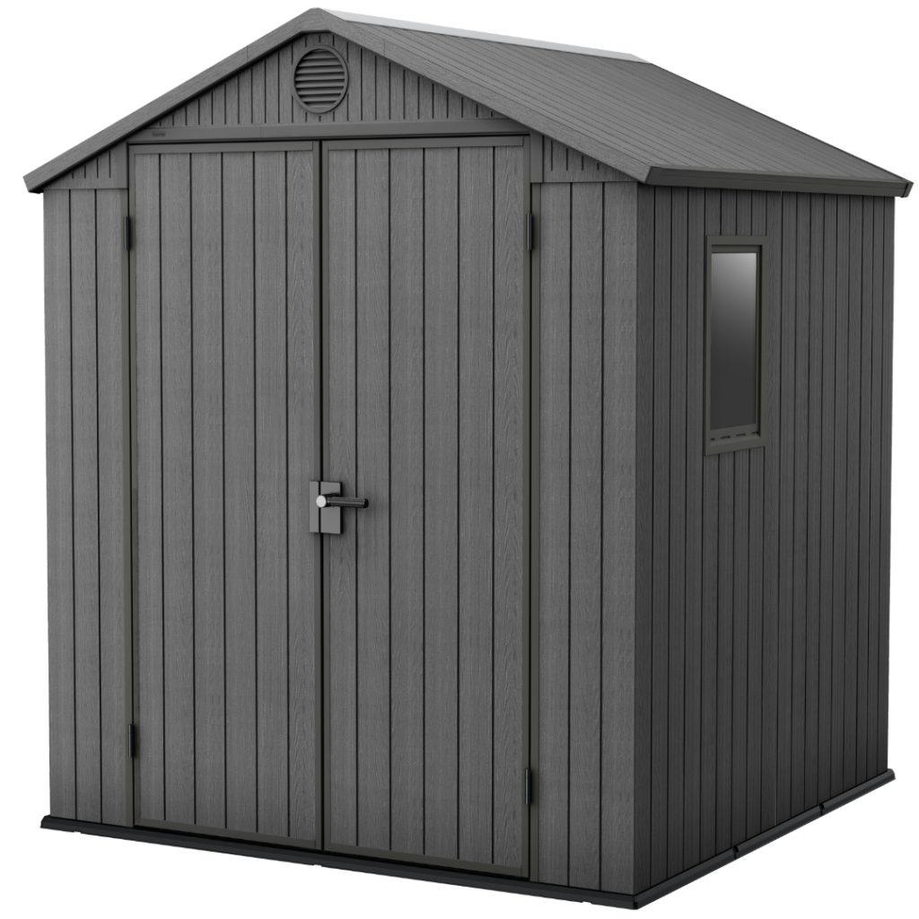 Resin Composite Garden Shed 6x6ft (1.9m x 1.8m) - Grey