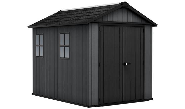 Newton Plus Apex Plastic Shed 7.5 × 9 ft Grey