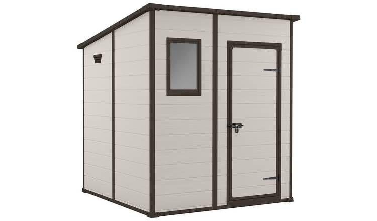 Manor Pent Outdoor Garden Storage Shed 6 × 6 ft Brown