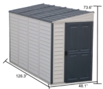 Lean-To Vinyl Shed 4x10ft with Foundation Kit - Grey - Image 3