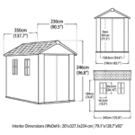 Side-Entry Plastic Shed 11x7.5ft - Wood-Effect Graphite