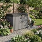 Heavy-Duty Vertical Plastic Shed 4x2ft - Dark Grey