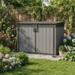 Heavy-Duty Vertical Plastic Shed 4x2ft - Dark Grey