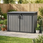 Heavy-Duty Vertical Plastic Shed 4x2ft - Dark Grey