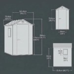Heavy-Duty Plastic Garden Shed 4x6ft - Brown