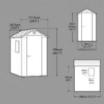 Heavy-Duty Plastic Garden Shed 4x6ft - Brown