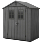 Heavy-Duty Plastic Garden Shed 4x6ft - Grey