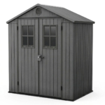 Heavy-Duty Plastic Garden Shed 4x6ft - Grey