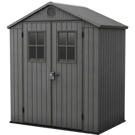 Heavy-Duty Plastic Garden Shed 4x6ft - Grey