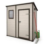 Plastic Pent Garden Storage Shed 6x4ft - Beige