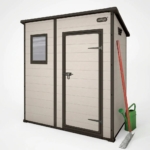 Plastic Pent Garden Storage Shed 6x4ft - Beige