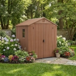 Heavy-Duty Plastic Garden Shed 6x6ft - Brown