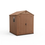 Heavy-Duty Plastic Garden Shed 6x6ft - Brown
