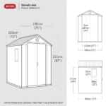Heavy-Duty Plastic Garden Shed 6x6ft - Brown