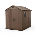 Heavy-Duty Plastic Garden Shed 6x8ft - Brown