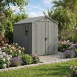 Heavy-Duty Plastic Garden Shed 6x8ft - Green
