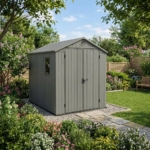 Heavy-Duty Plastic Garden Shed 6x8ft - Green