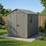 Heavy-Duty Plastic Garden Shed 6x8ft - Green