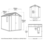 Heavy-Duty Plastic Garden Shed 6x8ft - Green