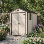 Plastic Garden Storage Shed 6x8ft - Beige