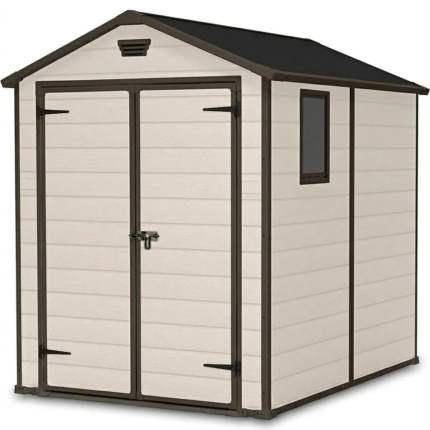Plastic Garden Storage Shed 6x8ft - Beige