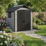 Heavy-Duty Plastic Shed 7.5x11ft - Grey - Image 3