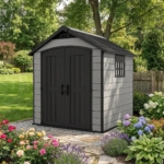 Heavy-Duty Plastic Shed 7.5x11ft - Grey - Image 4