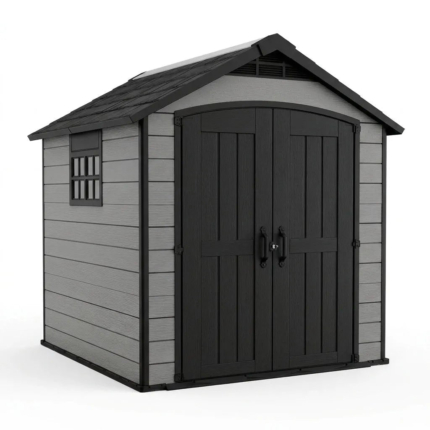 Heavy-Duty Plastic Shed 7.5x11ft - Grey