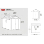 Heavy-Duty Plastic Shed 7.5x9ft - Grey - Image 2