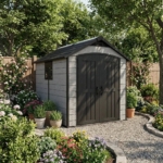 Heavy-Duty Plastic Shed 7.5x9ft - Grey - Image 3