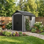 Heavy-Duty Plastic Shed 7.5x9ft - Grey - Image 4