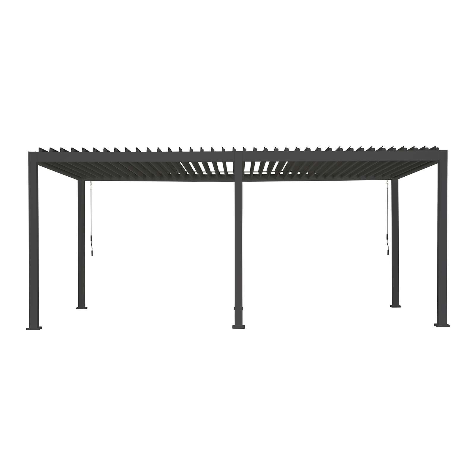 6m x 3m Rectangular Aluminium Louvered Pergola – Grey - Image 10