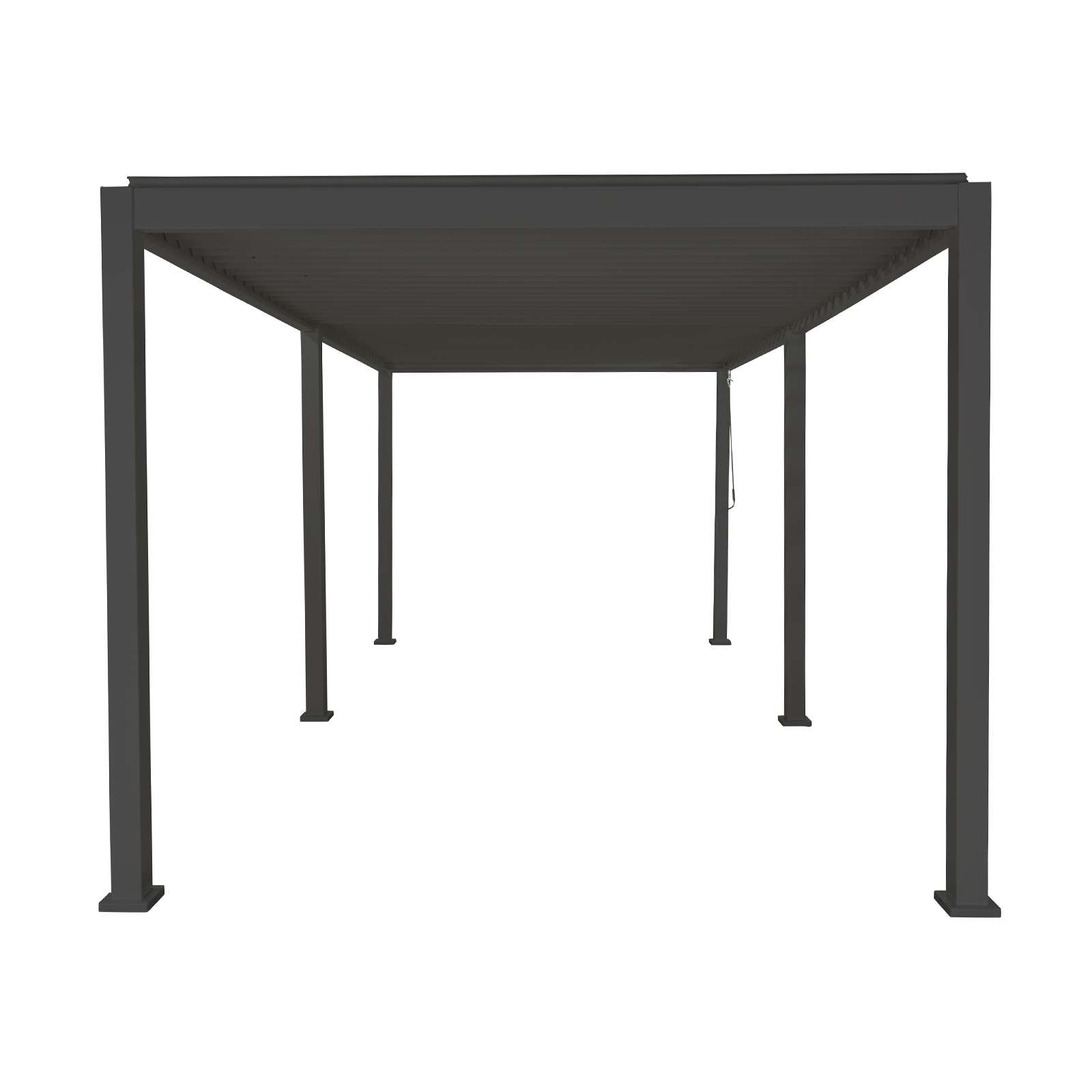6m x 3m Rectangular Aluminium Louvered Pergola – Grey - Image 9