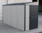 Lean-To Vinyl Shed 4x10ft with Foundation Kit - Grey - Image 10