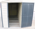 Lean-To Vinyl Shed 4x10ft with Foundation Kit - Grey - Image 6