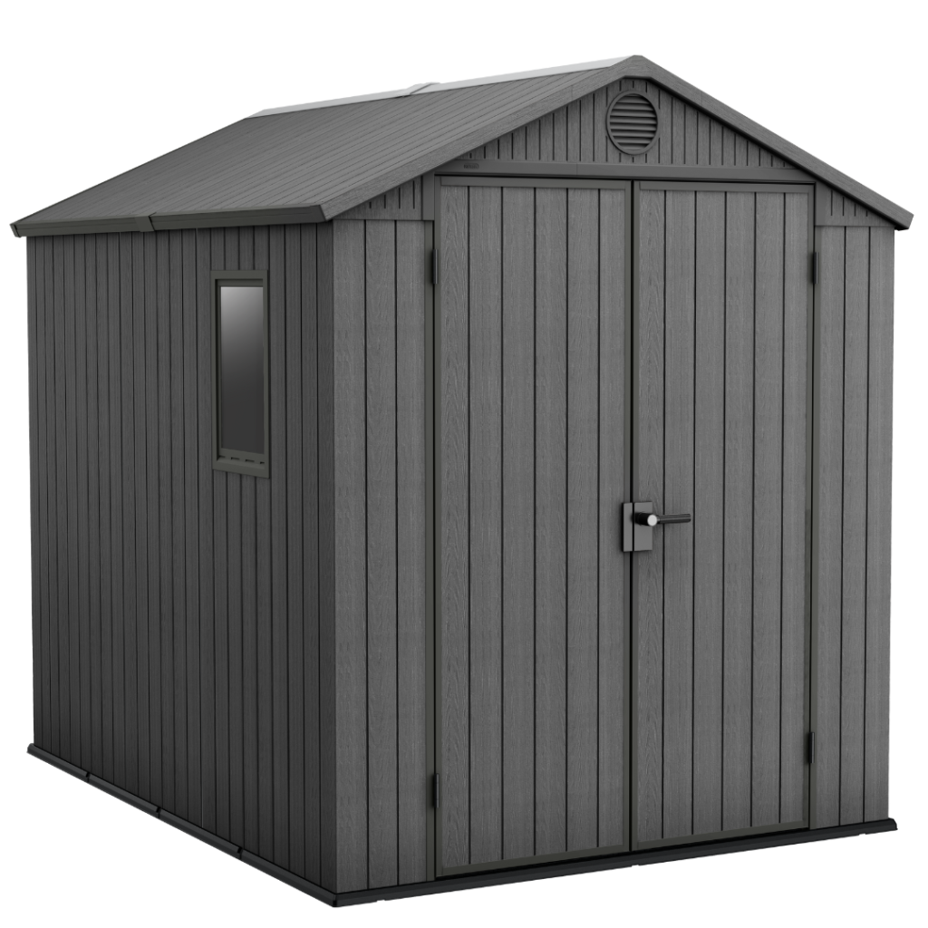 Resin Composite Garden Shed 6x8ft (1.9m x 2.4m) - Grey