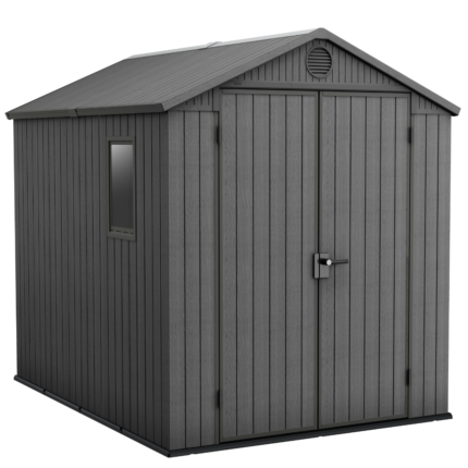 Resin Composite Garden Shed 6x8ft (1.9m x 2.4m) - Grey