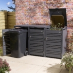 Contemporary Metal Triple Bin Store - Anthracite