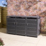 Contemporary Metal Triple Bin Store - Anthracite - Image 2