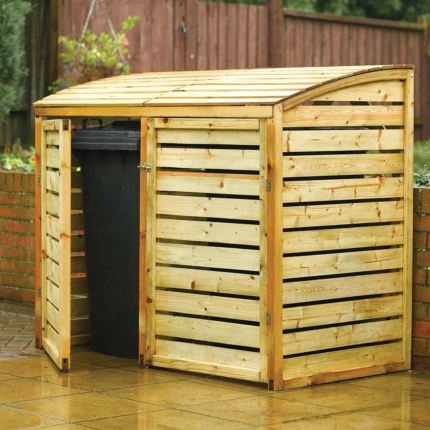 Timber Double Wheelie Bin Store