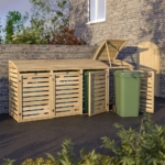 Timber Quadruple Wheelie Bin Store