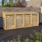 Timber Quadruple Wheelie Bin Store - Image 2