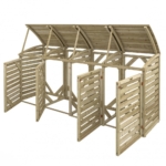 Timber Quadruple Wheelie Bin Store - Image 4