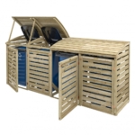Timber Quadruple Wheelie Bin Store - Image 7