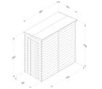 Overlap Pent Timber Shed 3x6ft