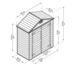 Polycarbonate Skylight Garden Shed 6x3ft - Anthracite