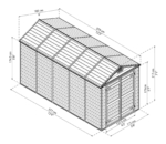 Polycarbonate Skylight Garden Shed 6x12ft - Anthracite