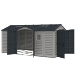 Vinyl Apex Storage Building 15x8ft with Foundation Kit, Windows & Side Door - Image 2