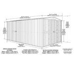 Metal Workshop Garage 10x15ft - Dual Door