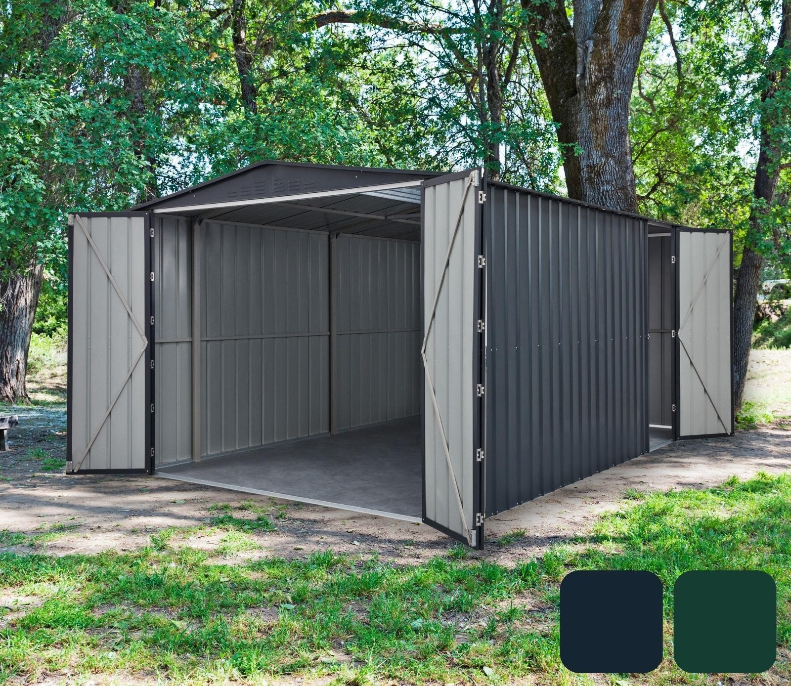 globel-10-x-15-ft-dual-door-metal-workshop-garage-a562367ac51104af3cf7e1b73cbd4e67_original Metal Workshop Garage 10x15ft - Dual Door